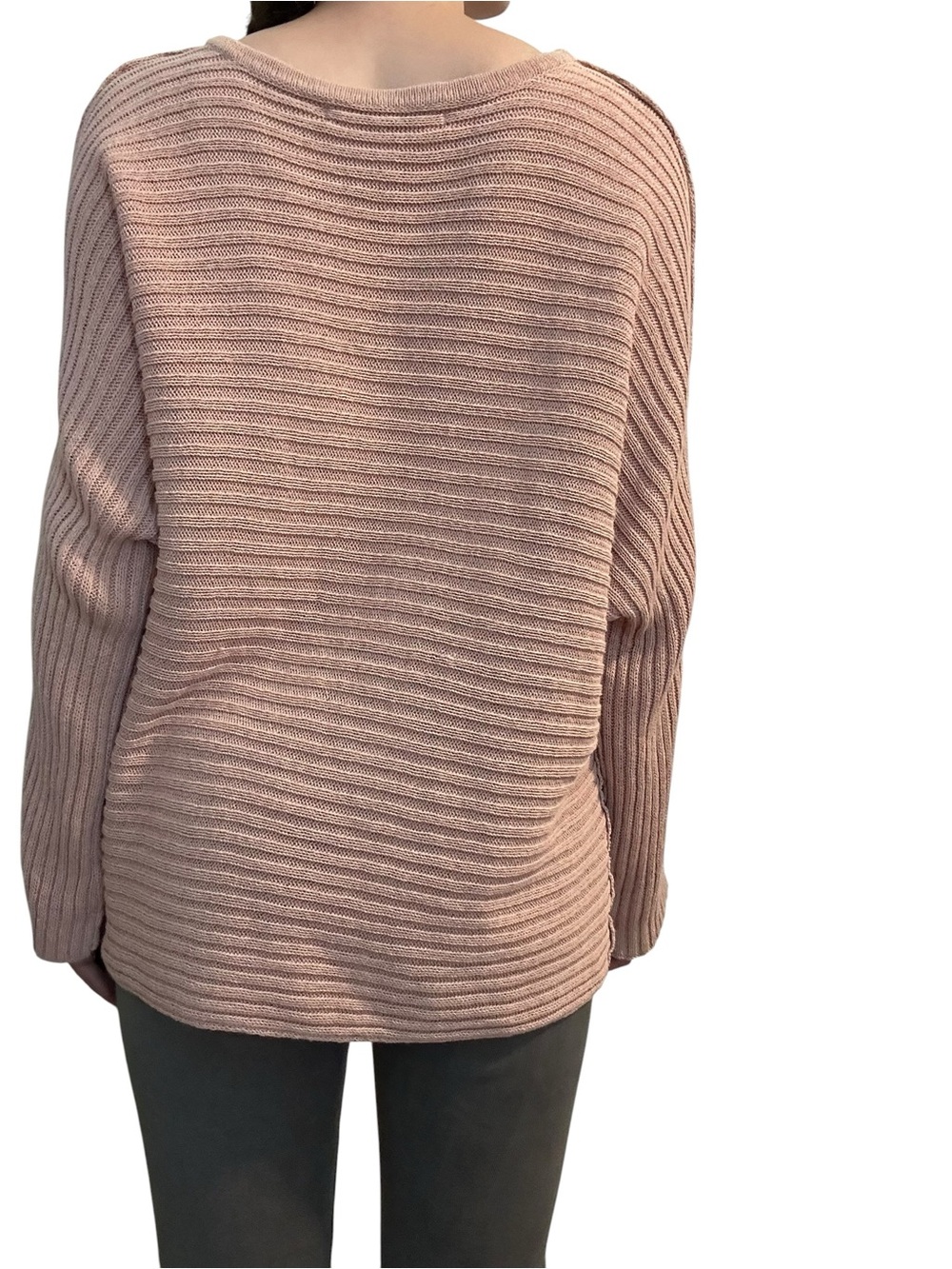 Free People Beach Sweater Ribbed Knit Pink Oversized Slouchy Boho Size Small - Picture 3 of 9
